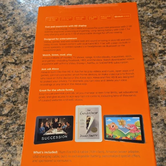 Amazon Fire HD 8 Tablet - Orange Box - Picture 2 of 3